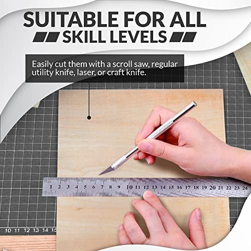 Basswood Sheets for Crafts 1/8 inch, 3mm Plywood Sheets for Laser Cutting, Wood Burning, Architectural Models, Drawing - 10 Pack Bass Wood 12 x 12 SS Custom Products