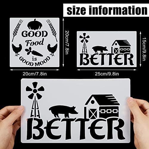 20 Pieces Farmhouse Stencils Reusable Farm Painting Stencils Farm Theme Drawing Art Template for Scrapbooking Drawing Tracing DIY Furniture Wall Zonon