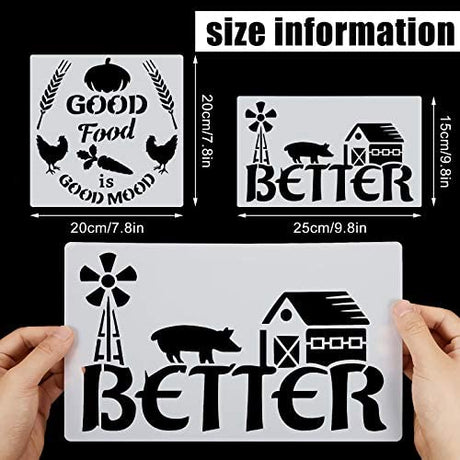 20 Pieces Farmhouse Stencils Reusable Farm Painting Stencils Farm Theme Drawing Art Template for Scrapbooking Drawing Tracing DIY Furniture Wall Zonon