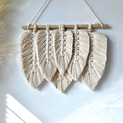 MUSE DECOR Macramé Feather DIY Craft Kit – Make Your Own Boho Style Home Décor Wall Hanging for Beginners with Step-by-Step Video Tutorials- - WoodArtSupply