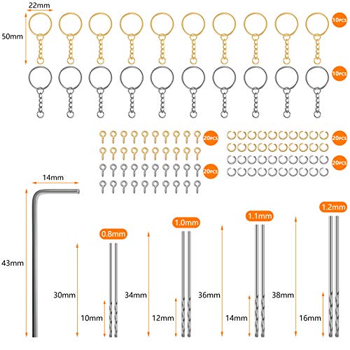 Electric Hand Drill Tools Set for Resin Casting Molds, Electrical Pin Vise Kit with 8 Pieces Drill Bits (0.8 to 1.2 mm) for Resin Plastic Wood Honoson