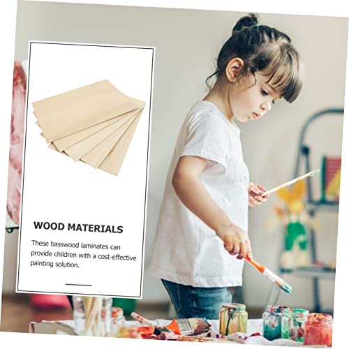 KALLORY 5pcs Board Basswood Carving Blocks Nativity Craft Blank Wood Slices Plywood for Engraving Unfinished Wood Blocks Plywood Squares Wood Veneer KALLORY