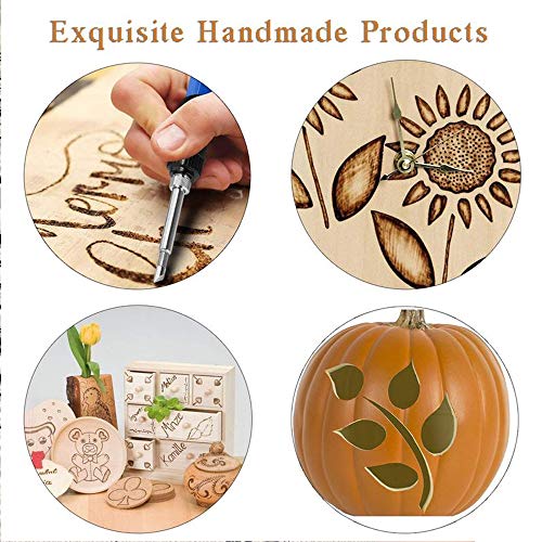 ACRSIKR Wood Burning Kit, WoodBurning Tool Adjustable Temperature 200~450 ℃ Pyrography Kit for Adults Kids Beginners (Bue) ACRSIKR