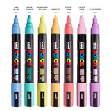 7 Pastel Posca Paint Markers, 5M Medium Posca Markers with Reversible Tips, Acrylic Paint Pens | Posca Pens for Art Supplies, Fabric Paint, Fabric uni