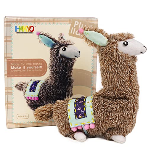 HKKYO Arts and Crafts for Kids Ages 8-12, Llama Sewing Kit for Kids, Make Your Own Stuffed Animal Kit, Alpaca Craft Sewing Kit, DIY Plush Craft HKKYO