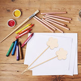 Toyvian 8pcs Girl Fairy Wands Stickers Unfinished Princess Wand Kit Homemade DIY Wood Flower Wand DIY Wooden Star Wands Unfinished Wood Crafts for Toyvian