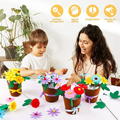 4 pcs Kids Arts and Crafts Sewing Potted Flower kit Ages 1-3, Toddler Arts and Crafts for Kids Preschool Educational Toys Sewing Kit for Kids 1 2 3 4 - WoodArtSupply