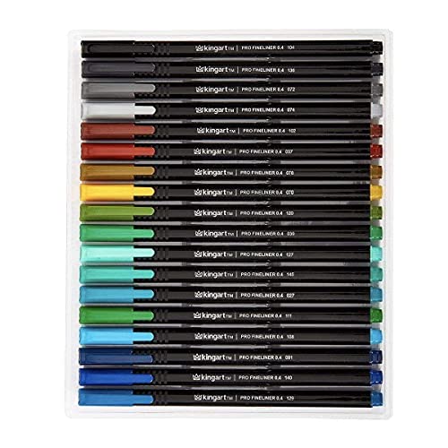 KINGART Studio Fine Line Color Ink Pens (Pack of 24)