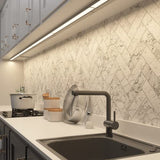 LAGOM 22" Direct Wire Dimmable LED Under Cabinet Lights, Selectable 2700K/4000K/5000K, Selectable Brightness, White Finish, UC0122WH27 LAGOM