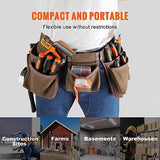VEVOR 13 Pockets Tool Belt, Adjusts from 29 Inches to 54 Inches, Leather Heavy Duty Tool Pouch Bag with Dual Hammer Loops, Tool Bag for Electrician, VEVOR