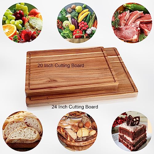 GaoMon 24 x 18 In Acacia Cutting Boardfor Kitchen, XXL Extra Large Charcuterie Cheese Platter Serving Tray, Food Prep and Serving Boards, Chopping - WoodArtSupply