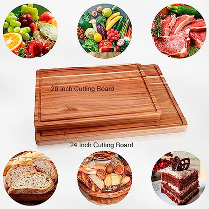 GaoMon 24 x 18 In Acacia Cutting Boardfor Kitchen, XXL Extra Large Charcuterie Cheese Platter Serving Tray, Food Prep and Serving Boards, Chopping - WoodArtSupply