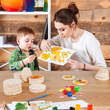 36Pcs Unfinished Wood Coasters-4" Unfinished Natural Wood Slices for Crafts Round with Non-Slip for Wedding Decoration/Blank Coasters Wood Kit DIY Yangbaga