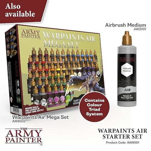 The Army Painter Warpaints Air Starter Set - Paint and Primer for Tabletop Roleplaying, Boardgames, and Wargames Miniature Model Painting - Non-Toxic - WoodArtSupply