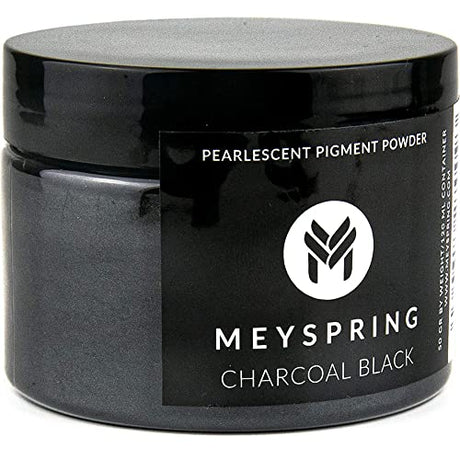 MEYSPRING Charcoal Black Mica Powder for Epoxy Resin - 50 Grams - Great for Resin Art and UV Resin - Epoxy Resin Color Pigment MEYSPRING
