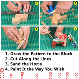 BeaverCraft, Whittling Kit for Adults and Teens - Wood Carving Kit DIY 02 Dala Horse - Wood Carving Tools Craft Supplies for Adults Whittle Knife BeaverCraft