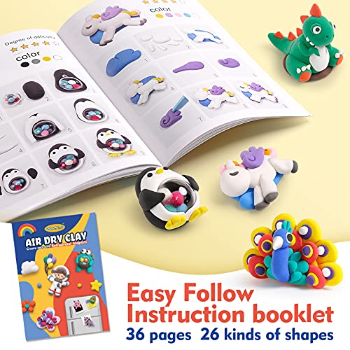 Drama Planet Air Dry Clay Kit for Kids, Create Your Own Refrigerator Magnets with Modeling Clay, Art Activity Set, Craft Project Gifts for Boys & Drama Planet