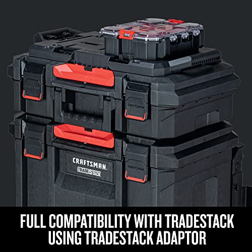 CRAFTSMAN VERSASTACK Storage Organizer, Small Parts Organizer, 8 Compartments, Lid Includes Secure Latch (CMST17827) - WoodArtSupply