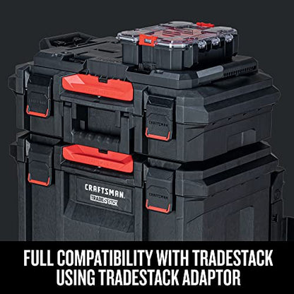 CRAFTSMAN VERSASTACK Storage Organizer, Small Parts Organizer, 8 Compartments, Lid Includes Secure Latch (CMST17827) - WoodArtSupply