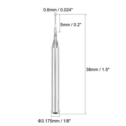 uxcell 10Pcs 0.6mm Carbide End Mill Engraving Milling Cutter CNC Router Bits for PCB Machine, 1/8" Shank - WoodArtSupply