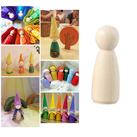 Kisangel 20pcs DIY Peg Doll Angel Wood Bodies Unfinished Wooden Peg People for Crafting People Shapes for Arts and Crafts 65mm Kisangel