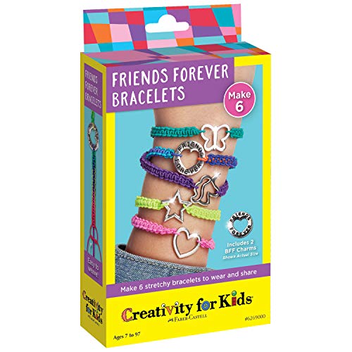 Creativity for Kids Friends Forever Bracelet Craft Kit - Create DIY 6 Friendship Charm Bracelets - Complete Kids Jewelry Kit - WoodArtSupply