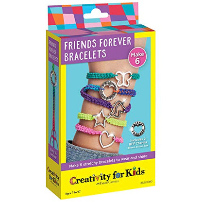 Creativity for Kids Friends Forever Bracelet Craft Kit - Create DIY 6 Friendship Charm Bracelets - Complete Kids Jewelry Kit - WoodArtSupply