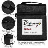 Bianyo Classic Alcohol Markers Set, Pack of 72, Dual Tip Bullet & Chisel Art Marker, Black Case with a Designable Card for Coloring, Drawing, Bianyo
