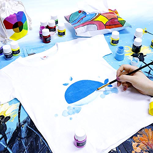 Mont Marte Signature Fabric Paint, 12pc x 0.7oz (20ml), Suitable for DIY Fashion and Homewares Mont Marte