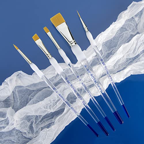 Royal & Langnickel Soft Grip Paint Brushes (5 Piece Brush Set) - WoodArtSupply