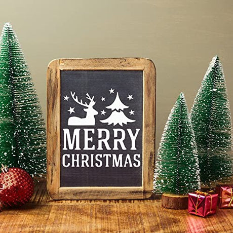 YEAJON 25Pcs Christmas Stencils 4x4 Inch for Painting on Wood Slice, Fabric, Paper, Windows, Cards, DIY Christmas Ornaments, Reusable Merry Christmas YEAJON