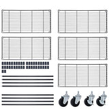 SUPER DEAL Black 5-Shelf Heavy Duty Storage Wire Shelving Unit with Wheels for Restaurant Garage Pantry Kitchen Garage Rack (30L x 14W x 63H) SUPER DEAL