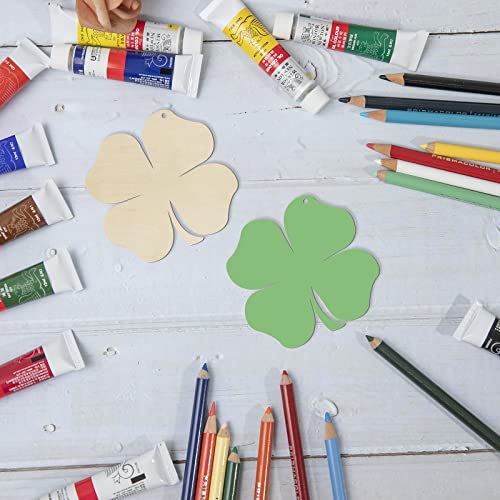 Shamrock Wooden Crafts Clover Shape Haning Wood with Rope Party Wall St.Patrick's Day Decoration 20pcs - WoodArtSupply