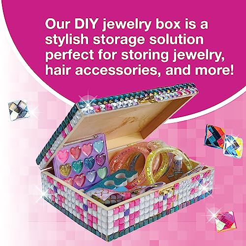 Purple Ladybug Decorate Your Own Sparkly Little Girls Jewelry Box - Arts and Crafts for Kids Ages 6-8 Girls, Crafts for Girls 8-12 - Great 6 7 8 Year