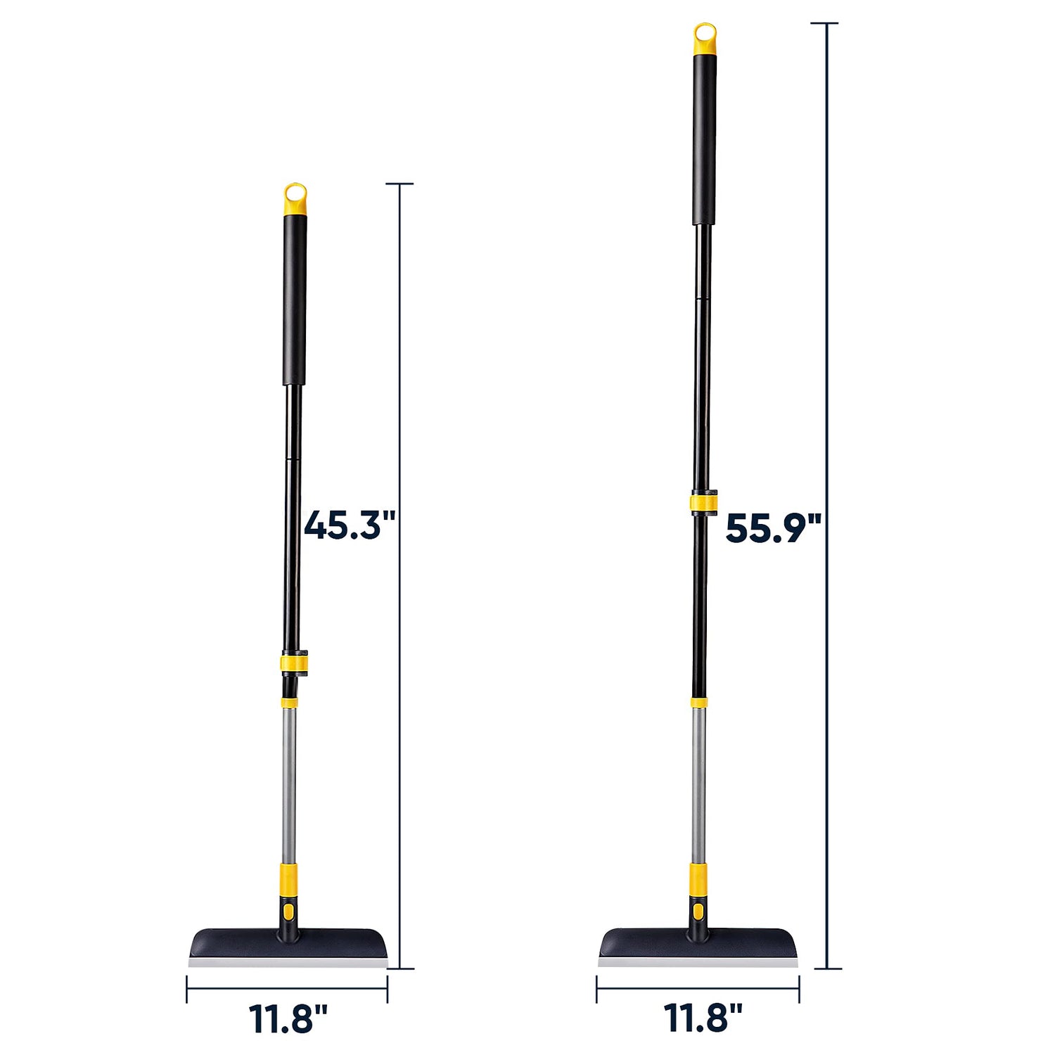 Yocada Floor Scrub Brush 55.9" Telescopic Handle 2 in 1 Scrape Brush Stiff Bristle Shower Scrubber for Cleaning Patio Bathroom Garage Kitchen Wall Yocada