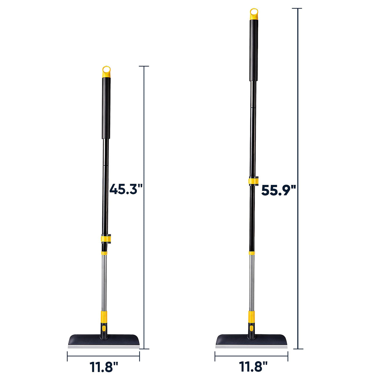 Yocada Floor Scrub Brush 55.9" Telescopic Handle 2 in 1 Scrape Brush Stiff Bristle Shower Scrubber for Cleaning Patio Bathroom Garage Kitchen Wall Yocada