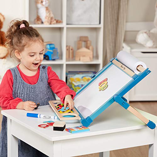 Melissa & Doug Deluxe Double-Sided Tabletop Easel (Arts & Crafts, 42 Pieces, 17.5” H x 20.75” W x 2.75” L, Great Gift for Girls and Boys - Best for - WoodArtSupply