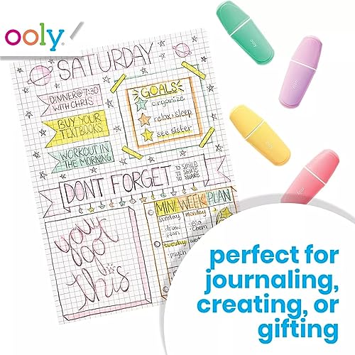 Ooly Le BonBon Mini Highlighter [Set of 5] - Pastel Colors, Chisel Tip- For Note Taking, Drawing, Art Supplies, School Supplies for Kids [Le BonBon Ooly