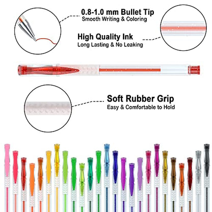 Shuttle Art 260 Pack Gel Pens Set, 130 Colors with 130 Refills for Adults Coloring Books Drawing Crafts Scrapbooking Journaling