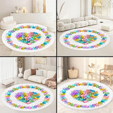 Round Colorful Handprints Kids Area Rug, Washable Nursery Rug for Kids Bedroom, Non-Slip Play Mat Ultra Soft Non-Slip Carpet Indoor Mat for Classroom Fubullish