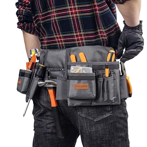 VIDAR TOOLS Tool Belt,12 Pockets Tool Belts for Men, Heavy Duty Carpenter/Construction Tool Belt.Double layer thickened polyester fiber with VIDAR TOOLS