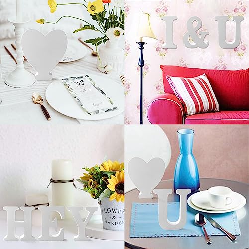 Wood Letters 4.3 Inch, White Unfinished Wood Letters for Graft, Wooden Letters for Wall Decor, Standing Letters for Bedroom, Home, Birthday, Party, UVEPBSMN
