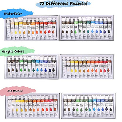 J MARK Premium Large Painting Kit – All in Deluxe Acrylic, Watercolor and Oil Painting Set - WoodArtSupply