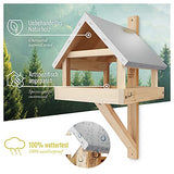 Wild Animal Heart XL Wooden Birdhouse with Weatherproof Metal Roof - Solid Wood Wall Bird Feeding House for Birds - Hanging Bird Feeding House wildtier herz