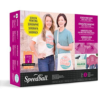Speedball Deluxe Screen Printing Craft Vinyl Kit - Use with Cutting Machine to Print T-Shirts and Home Decor Speedball