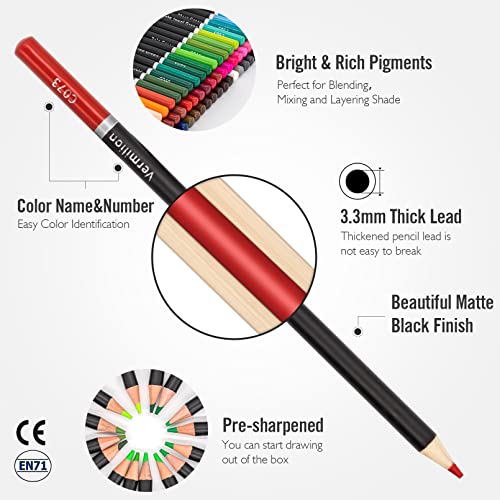 Nctoberows 120-Color Colored Pencils, Premium Art Drawing Pencils for Adult Coloring Books, Soft Core, Coloring Pencils for Adults Beginners kids