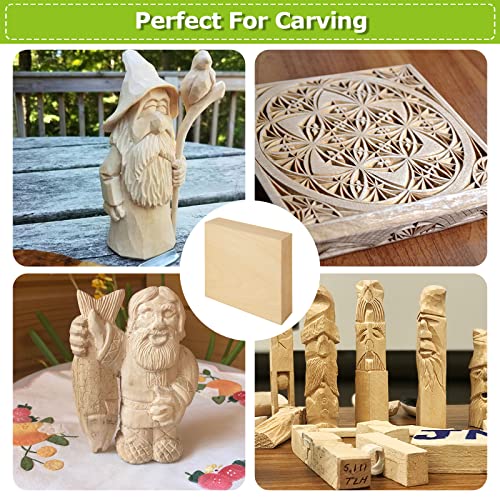 12PCS Unfinished MDF Wood Blocks for Crafts 4x4 inches, 1 Inch Thick Squares Basswood Carving Blocks, Wooden Cubes Whittling Soft Wood Carving Block EATHEATY