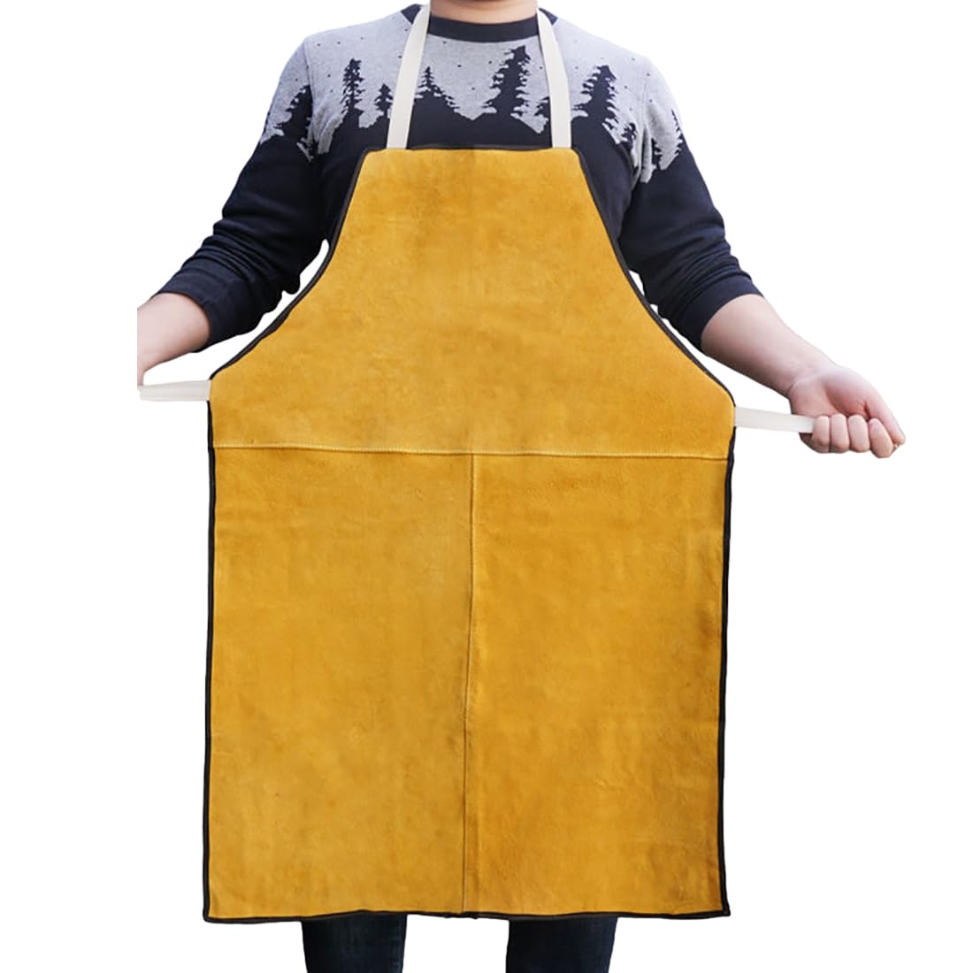 SIQITECHNO Leather Welding Apron Cowhide Apron Heat Flame Resistant Work Apron Heavy Duty Blacksmith Apron Bib Safe Woodworking Workshop Apron for SIQITECHNO