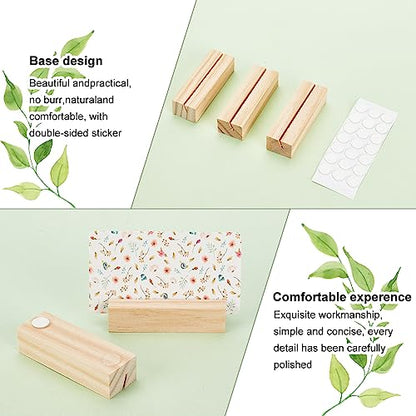 OLYCRAFT 20PCS Wood Place Card Holders Wood Name Card Holder Table Number Stands for Wedding Party Events Decoration Double Side Display Mini - WoodArtSupply