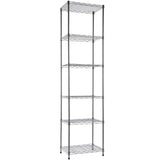 GIOTORENT 6-Tier Standing Shelving Metal Units, Adjustable Height Wire Shelf Display Rack for Laundry Bathroom Kitchen 16.6” x 11.6” x 63” GIOTORENT